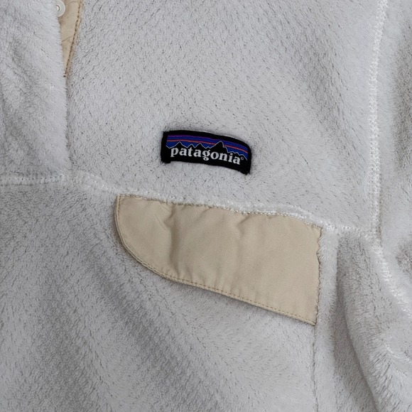 Patagonia Re-Tool Snap-T Pullover Fleece White Raw Linen Women's Small - Picture 5 of 8